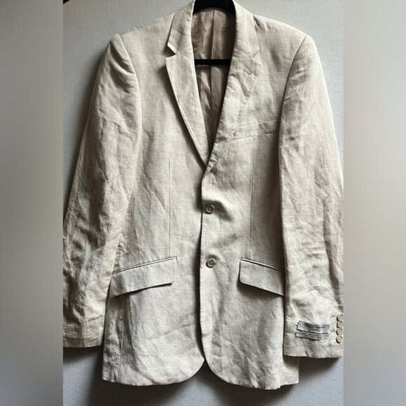Vroom & Dreesmann Linen Rayon Blend 2 button blazer jacket Sz 36/ M - Picture 1 of 12